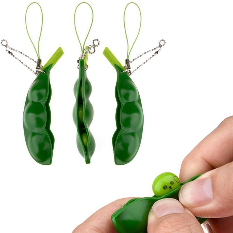 Decompression Xmas Gift Edamame Toys Squishy Squeeze Peas Beans Keychain Anti Stress Adult Toy Rubber Boys Toys Kids Girls Toys