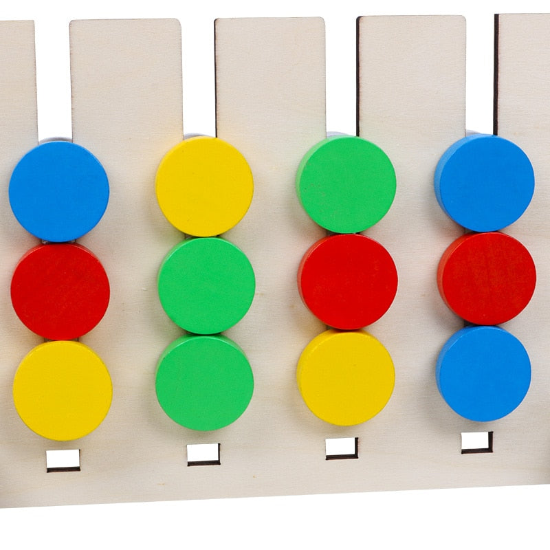 Double-sided Color and Fruit Pairing Game Children Wooden Toys Logical Reasoning Training Kids Educational Toys Montessori