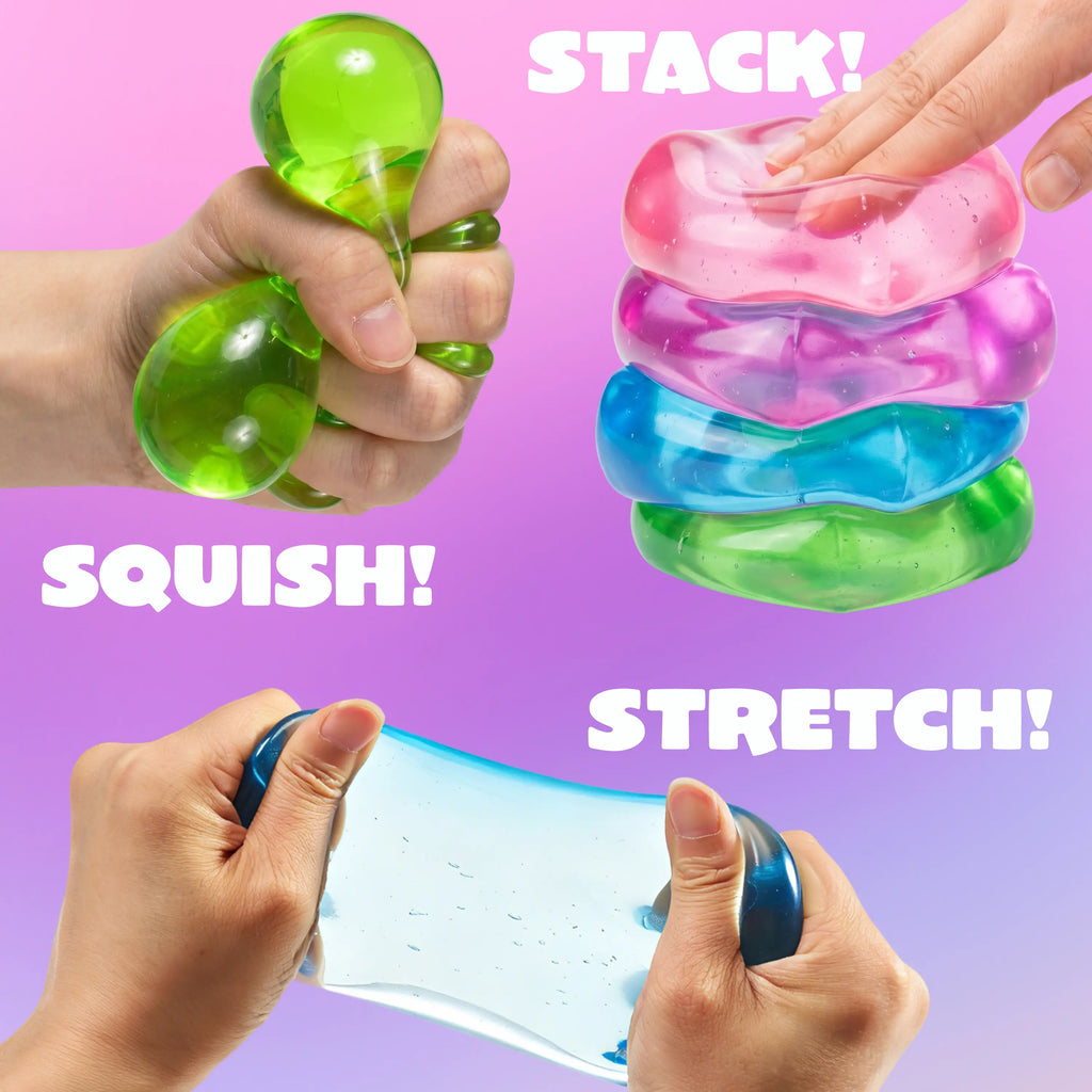 JOYIN 4 Pack Stress Cube, 2'' High Density Cube Fidget Toy, Stress Relief with Slow Rising Sensory Squishy Toys for Kids Adults, Birthday Gifts, Party Favors, Classroom Prizes for Boys Girls, Butter Stick Squishy