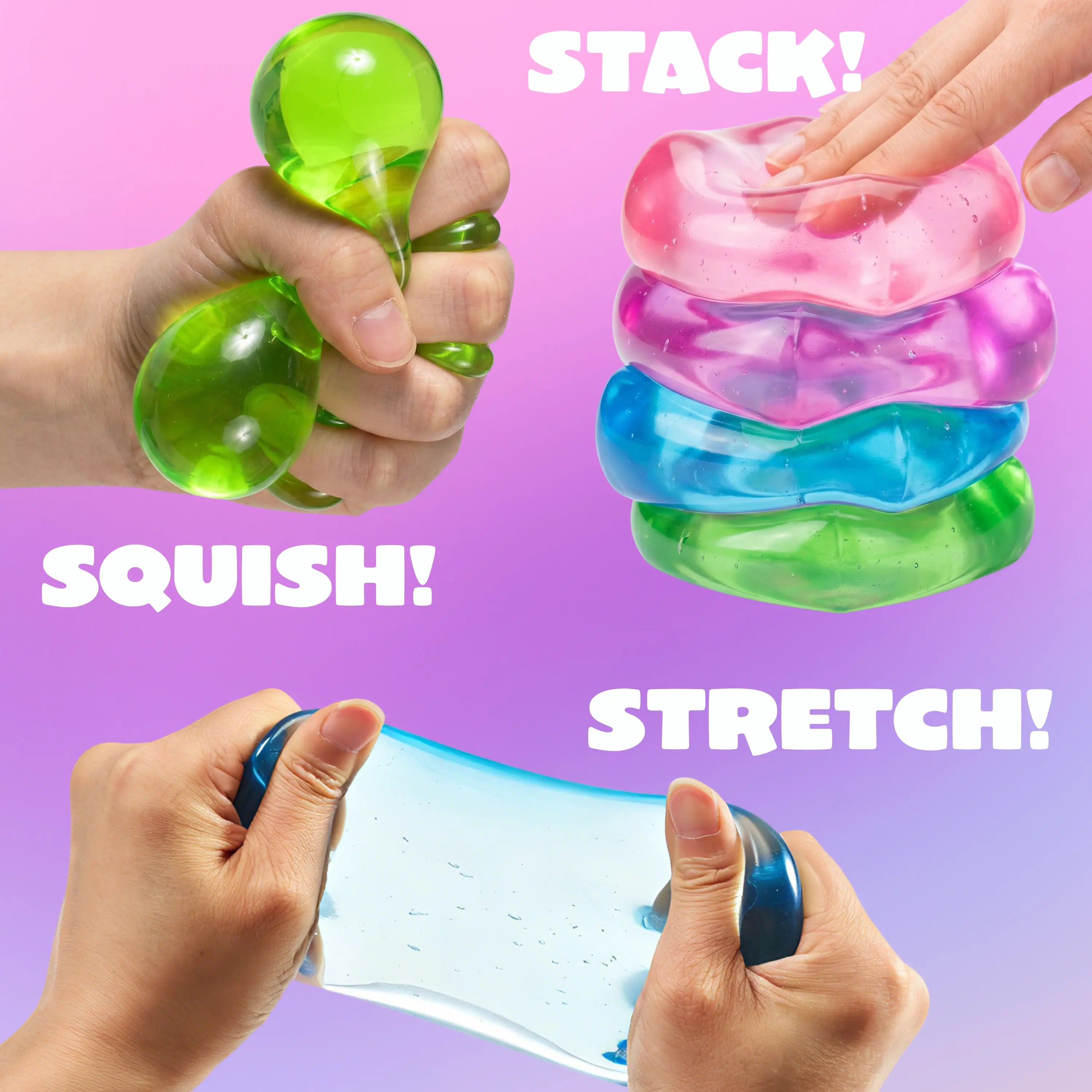 JOYIN 4 Pack Stress Cube, 2'' High Density Cube Fidget Toy, Stress Relief with Slow Rising Sensory Squishy Toys for Kids Adults, Birthday Gifts, Party Favors, Classroom Prizes for Boys Girls, Butter Stick Squishy