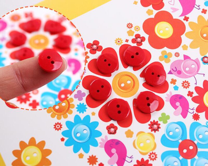 8Pcs Kids DIY Button Stickers Drawing Toys Handmade School Art Class Painting Drawing Craft Toys Children Early Educational GYH