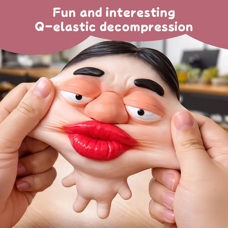 Stress Relief Fidget Sculpture, Soft Elastic Big Face, Slow Sensory Rebound Funny Design, Ugly Face Squishy Model, Creative Gift