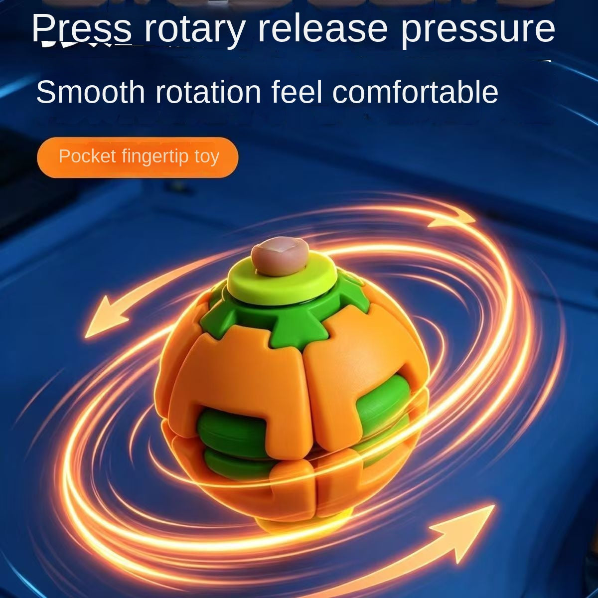 Colorful 3D Printed Stress Ball with Press and Spin Dual-Function Fidget Spinner, Portable Office Toy for Relief and Entertainment
