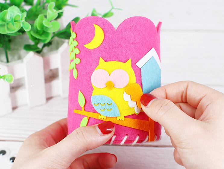 5Pcs/Set Kids DIY Craft Pencil Holder Educational Toys For Children Creative Handwork Pen Container Arts And Crafts Toys Gifts