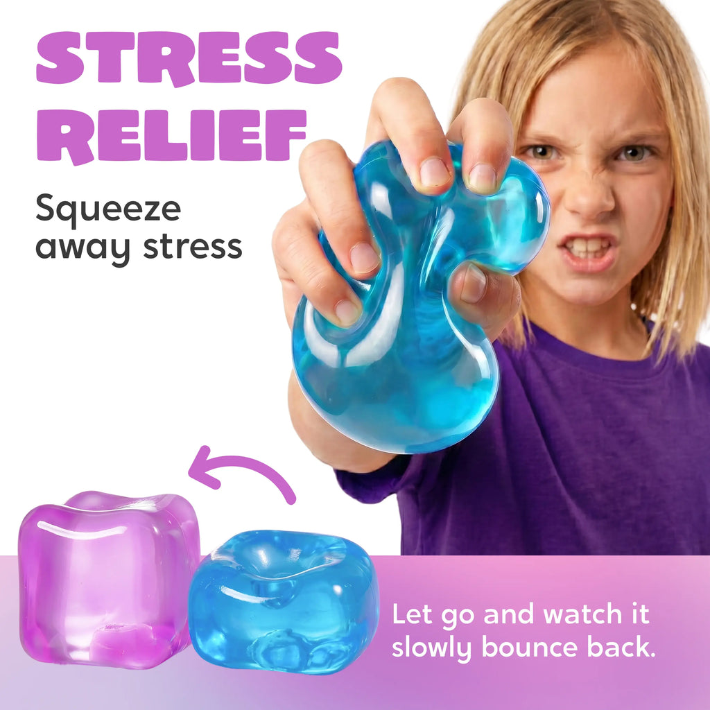 JOYIN 4 Pack Stress Cube, 2'' High Density Cube Fidget Toy, Stress Relief with Slow Rising Sensory Squishy Toys for Kids Adults, Birthday Gifts, Party Favors, Classroom Prizes for Boys Girls, Butter Stick Squishy