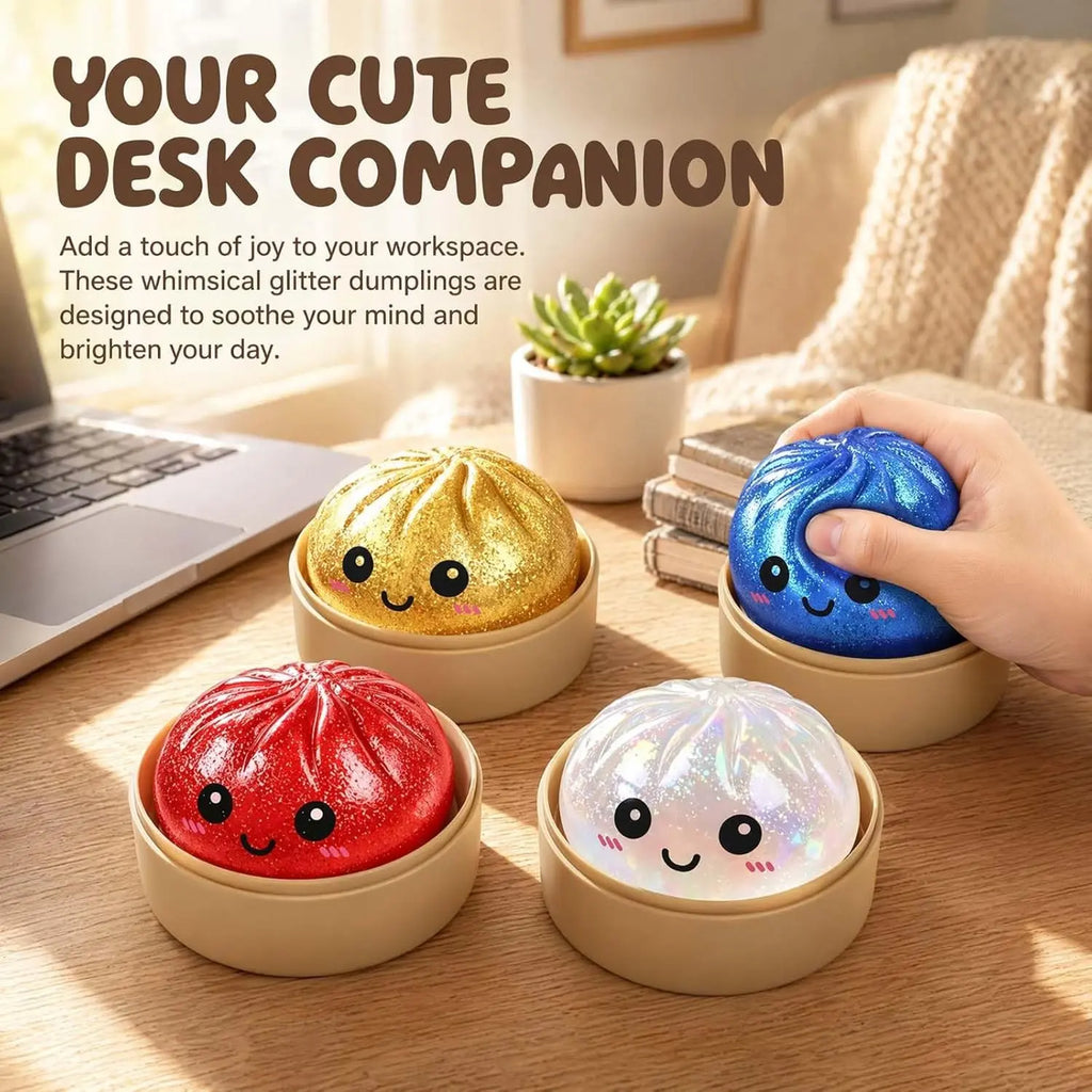 4/6/8-Piece Squishy Stress Relief Toy Set, Fun Fidget Sensory Combo Pack, Ice Cube, Strawberry Stress Ball & Steamed Bun Squishies, Kids Party Gift